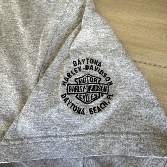 Vintage Made In USA Harley Davidson Pocket‎ Shirt Gray Grey 6XL Daytona Beach - Picture 3 of 8